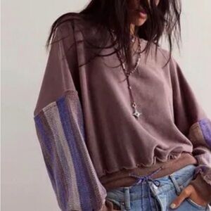 Free People Stripe Cuff pullover